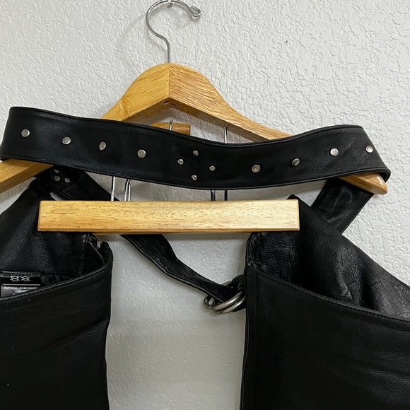 Harley-Davidson Black Leather Studded Chaps - Picture 10 of 14